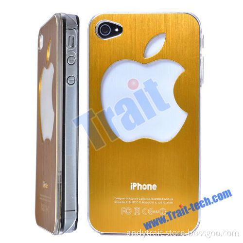 New Electron Glowing Flash Light Aluminium Brushed Back Cover for iPhone 4,iPhone 4S (Yellow)